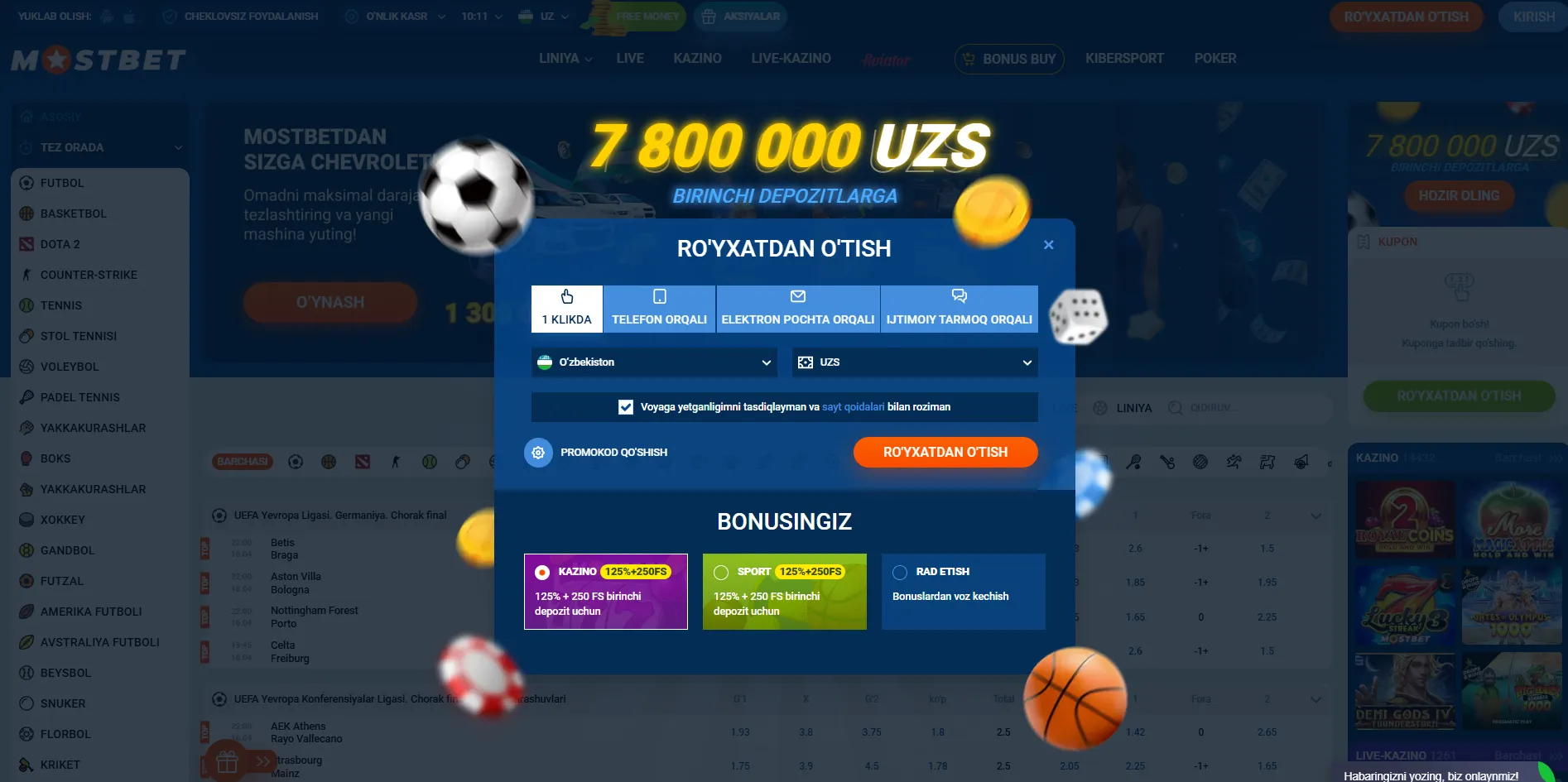 Mostbet register - bonuslar va aksiyalar
